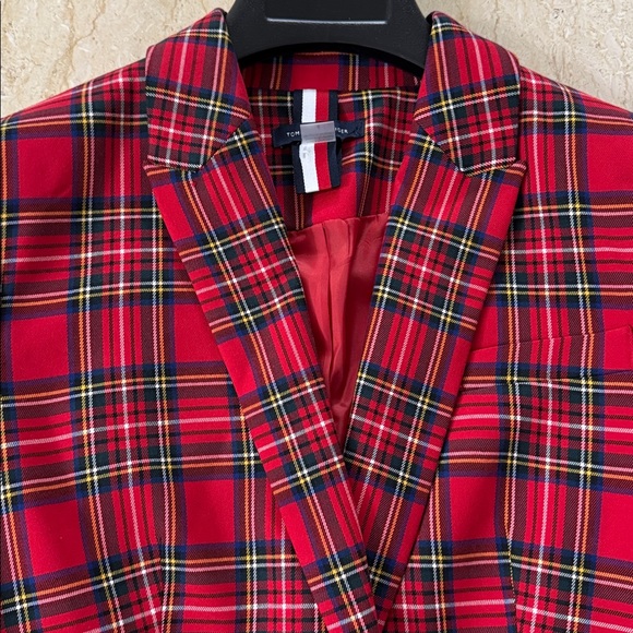 NWT Tommy Hilfiger Red Tartan Women's Blazer - Picture 4 of 14